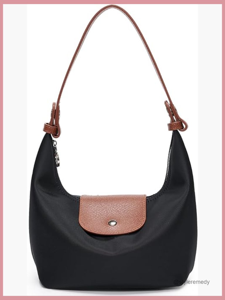 Mini Nylon Crossbody Bag With 2 Straps Convertible Dumpling Purse Crescent